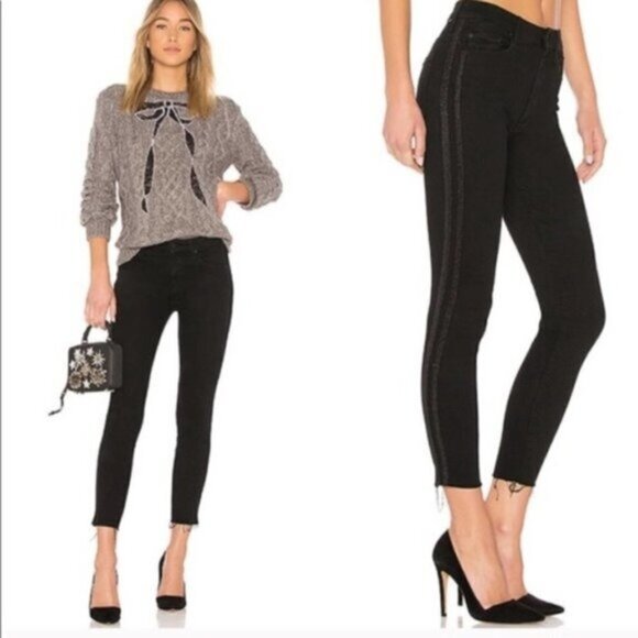 MOTHER High Waisted Looker Ankle Guilty Party Racer Women Size 25‎ - Picture 1 of 10
